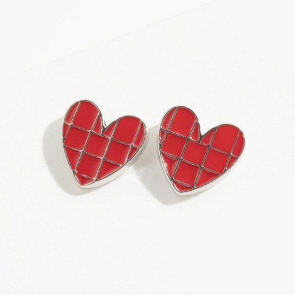 SMALL RED HEARTS EARRINGS - Picture 1 of 1